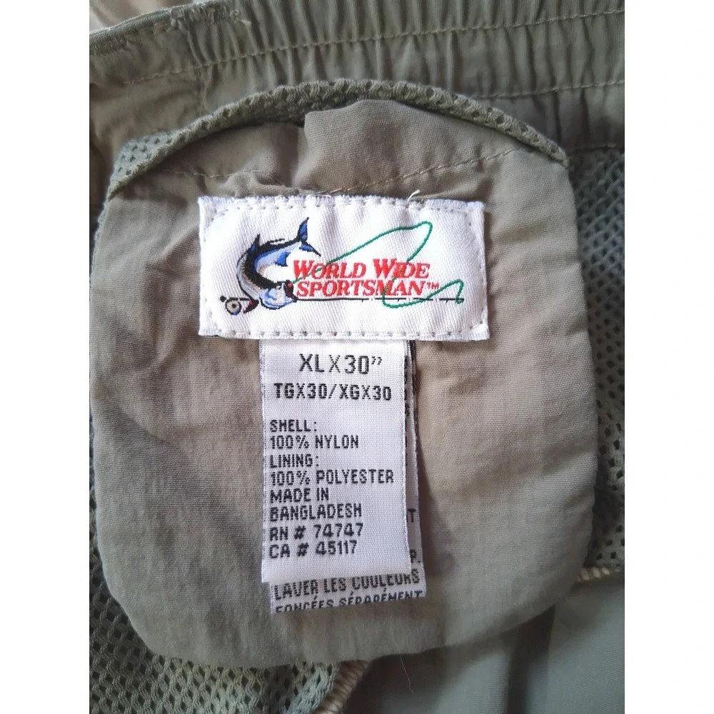 World Wide Sportsman Men's‎ Convertable 2-1 Pants Size XLx30 Light Green Pockets - Picture 3 of 9